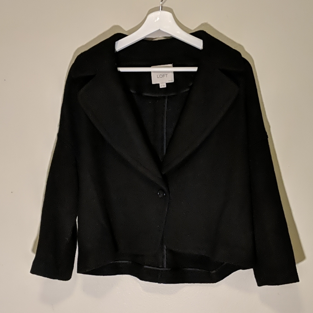 LOFT black wool jacket, A shaped